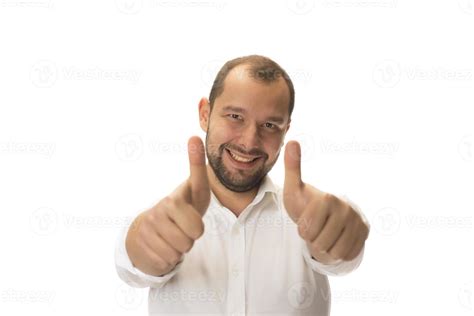male hand showing thumbs up sign against white background 17466800 ...