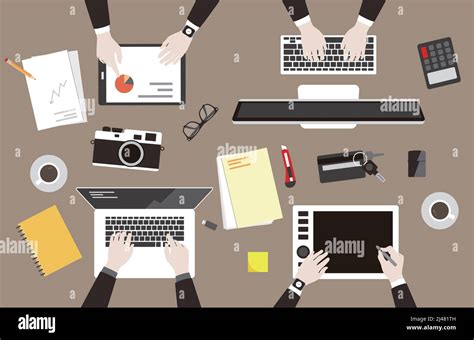 Man using tablet meeting Stock Vector Images - Alamy