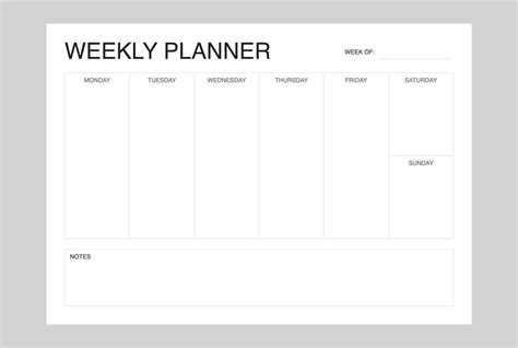 Minimalist Weekly Planner template, weekly schedule 11842603 Vector Art ...