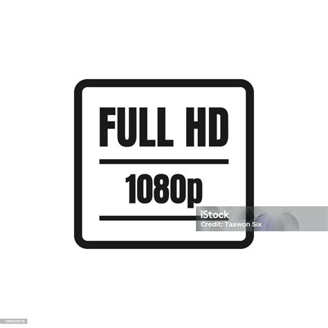 Simbol Logo Full Hd Tanda 1080p Vektor Ikon Resolusi Definisi Full High ...