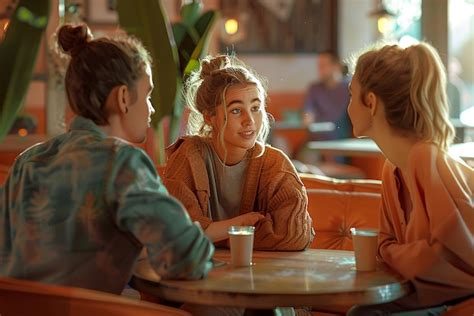 Friends Having a Deep Conversation in a Cozy Setting | Premium AI ...
