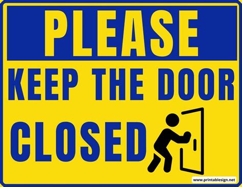 Please Keep The Door Closed Sign | FREE Download