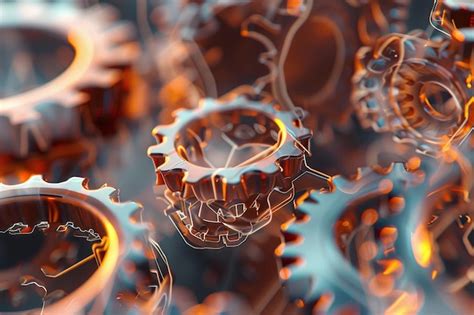 Premium Photo | Abstract representation of interconnected gears in