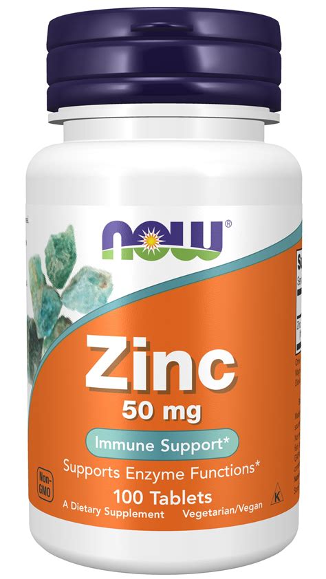 NOW Supplements, Essential Zinc Gluconate 50mg, Vegan, Supports Enzyme Functions, Immune Support ...