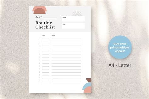 Stylish Daily Routine Checklist, Printable Checklist, Daily Routine ...
