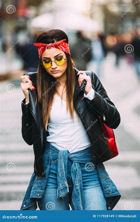 Young Beautiful Stylish Girl Stock Image - Image of attractive ...