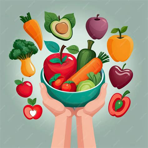 Premium AI Image | healthy food cartoon
