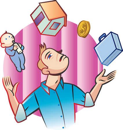 Stock Illustration - man juggling life