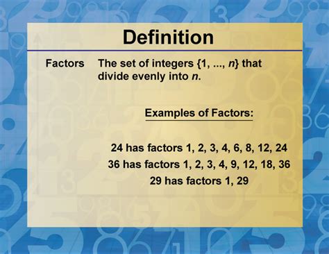 Math Definitions Collection: Factors and Multiples | Media4Math
