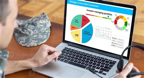 Strategy of diversified investment. Investor managing portfolio. Pie ...