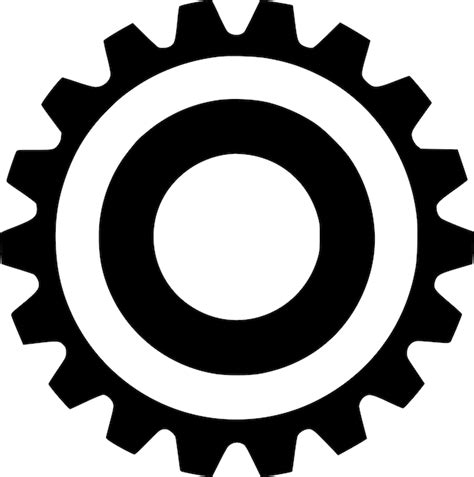 Premium Vector | Gear Black and White Vector illustration