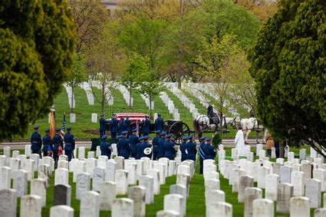 US Military Cemetery and Burial Ceremony on Back Editorial Stock Image ...