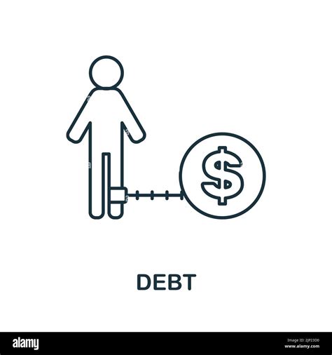Debt line icon. Monochrome simple Debt outline icon for templates, web ...