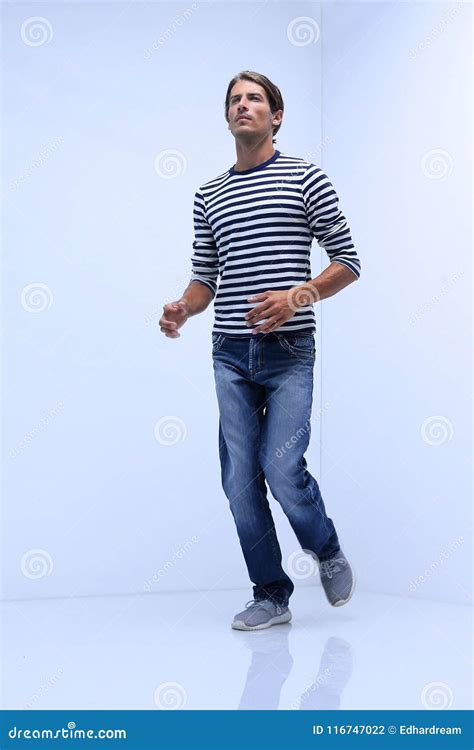 Young Man Confidently Runs Towards His Goal Stock Photo - Image of ...