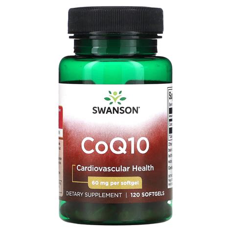 Swanson, CoQ10(コエンザイムQ10)、60mg、ソフトジェル120粒