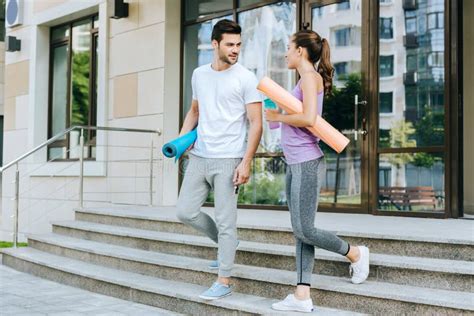 Joyful Nice Couple Talking To Each Other Stock Photo - Image of people ...