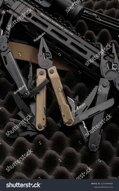Modern Multitool Many Tools Portable Multitasking Stock Photo ...