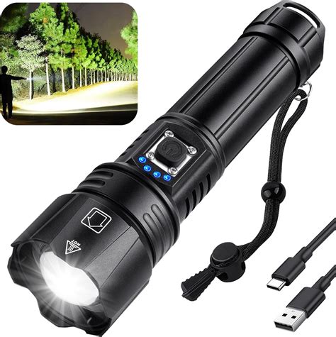 Flashlights High Lumens,990000 Lumens Rechargeable Flashlight,Super ...