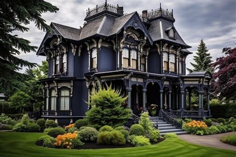 Premium AI Image | Grandiose Beautiful victorian cute mansion Sky ...