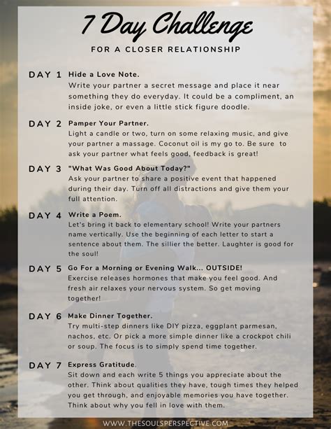 7 Day Relationship Challenge for a Closer Connection