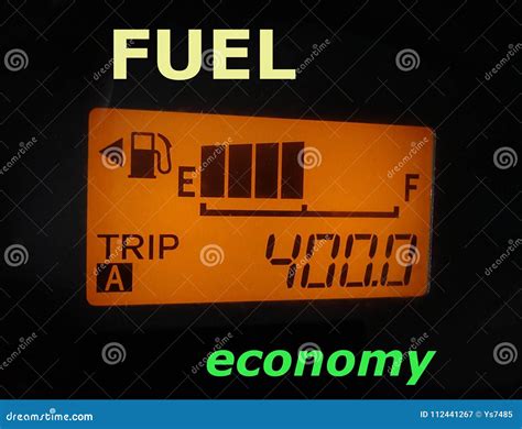 Fuel Economy: Fuel Gauge and Odometer Showing a Minimal Fuel ...