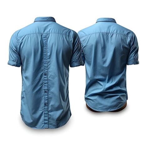 Premium Photo | Tshirt of Button Down Shirt Chambray Fabric Wore by a ...