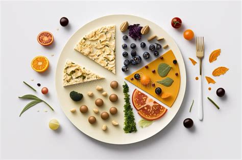 Healthy Portioned Plate with All the Macronutrients. Ai Generated Stock ...