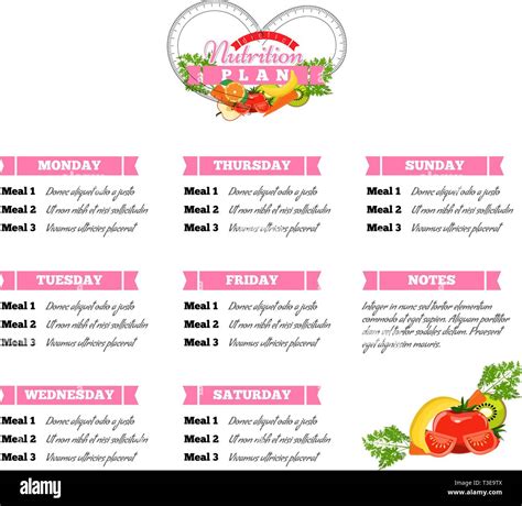 Healthy diet planning. Healthy food and weekly meal plan schedule ...