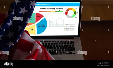 Strategy of diversified investment. Investor managing portfolio. Pie ...