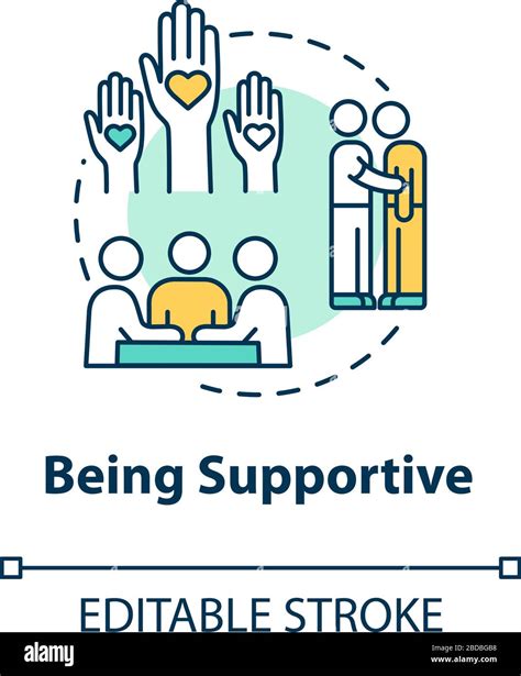 Being supportive concept icon. Helping and care about friends troubles ...