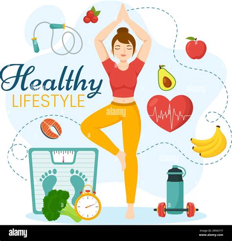 Healthy Lifestyle Vector Illustration with Organic Vegetables or Fruit ...
