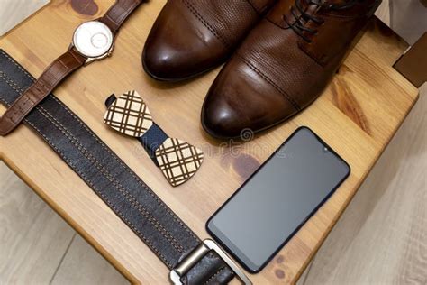 Men`s Accessories: Shoes, Watches, Belt, Smartphone and Bow Tie ...