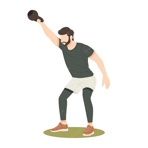 Premium Vector | Hipster man focus to workout isolated illustration