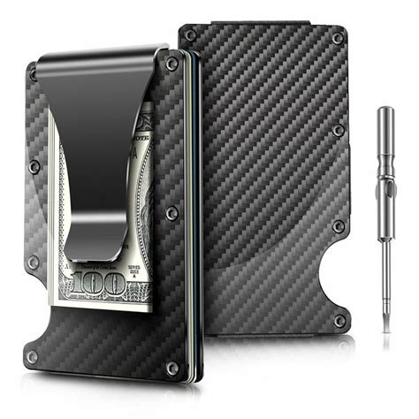 Front Pocket Wallet Minimalist Ridge Money Clip Carbon Fibre Slim RFID ...