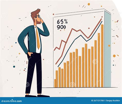Abstract Illustration of a Person Who Montoring Financial Chart, Goes ...