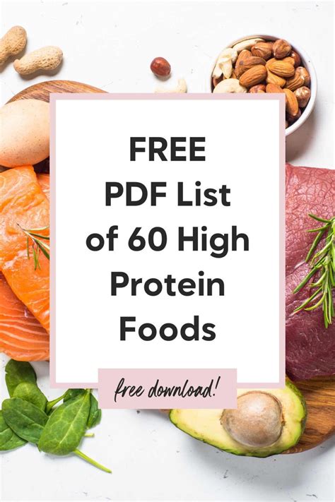 Printable List of 60 High Protein Foods (FREE Download)