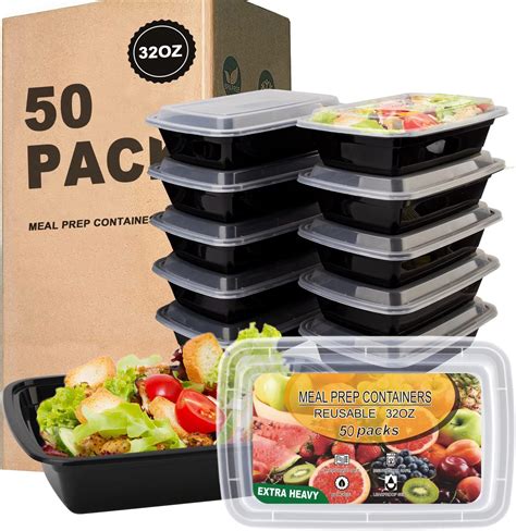 Amazon.com: Freshware Meal Prep Containers 3 Compartment with Lids ...