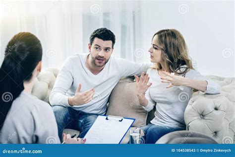 Nice Emotional Couple Expressing Their Feelings Stock Image - Image of ...