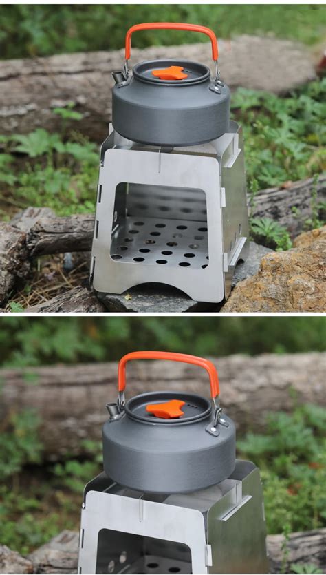 Outdoor Cooking Folding Wood Stove Camping Pocket Alcohol Stainless ...