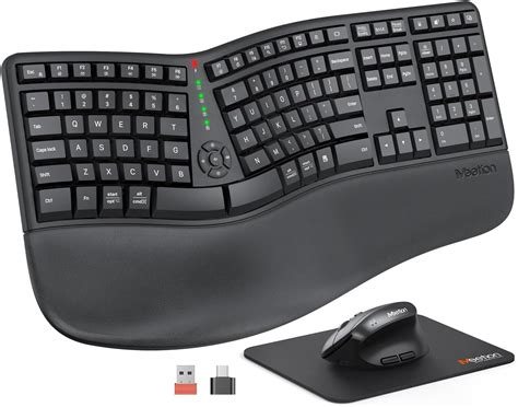 Amazon.com: ProtoArc Ergonomic Wireless Keyboard Mouse, EKM04 A 2.4GHz ...