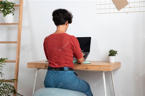 Premium Photo | Working from home in ergonomic workstation