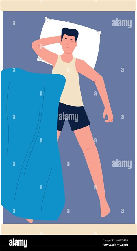 Man sleep in comfort Stock Vector Images - Alamy