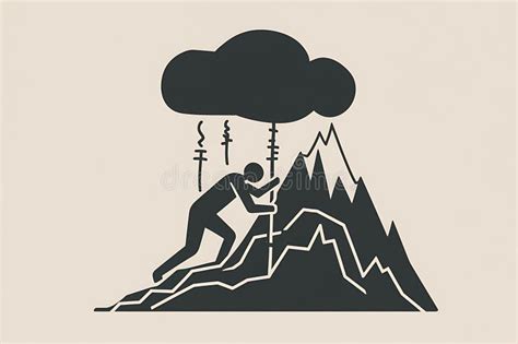 Resilience Person Climbing Mountain, Rain, Struggle, Perseverance ...