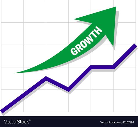 Increasing graph with arrow and curve Royalty Free Vector