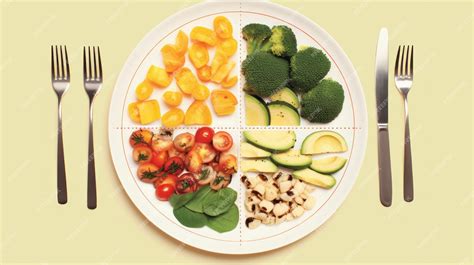 Premium AI Image | Graphic representation of a healthy plate with portion sizes for balanced meals