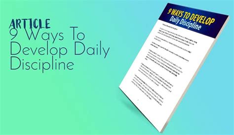 PLR Articles & Blog Posts - 9 Ways To Develop Daily Discipline - PLR.me