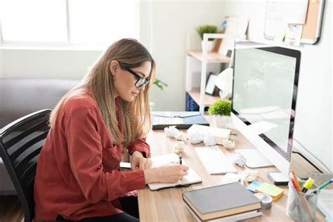 Female Writer and Author Trying To Get Inspired Stock Photo - Image of ...