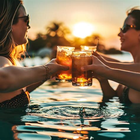 Premium Photo | Friends cheering each other in luxury resort Ai generative