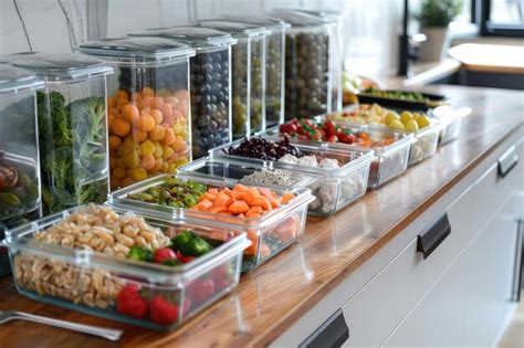 Premium Photo | Various transparent meal prep containers filled with an ...