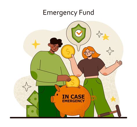 Emergency Fund concept. Secure savings assurance with financial cushion ...